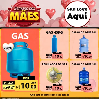 Modelo de Rede Social para Feed Facebook com o tema Semana das Mães para Água e gás
