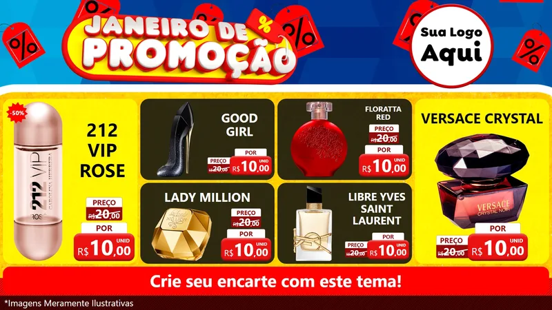 Modelo de TV para TV Horizontal com o tema Janeiro de Promoção para Perfumes