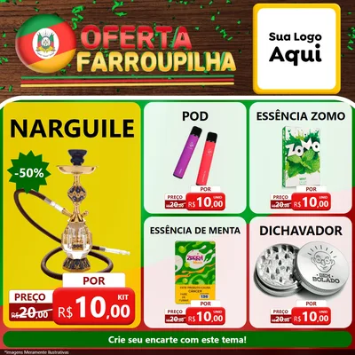 Modelo de Rede Social para Feed Facebook com o tema Oferta Farroupilha para Tabacaria