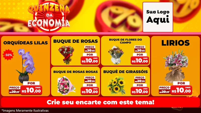 Modelo de TV para TV Horizontal com o tema Quinzena Da Economia para Floricultura e jardim