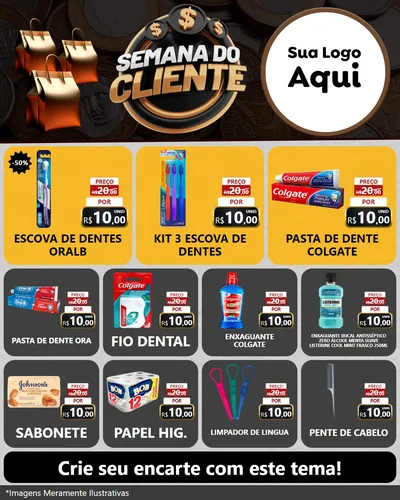Modelo de Rede Social para Feed Instagram com o tema Semana do Cliente para Higiene Pessoal