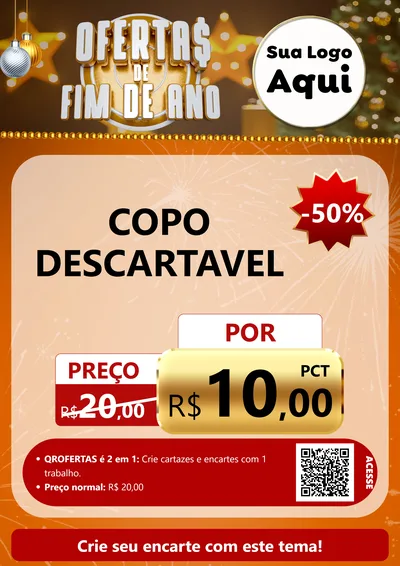 Modelo de Cartaz para Cartaz A4 Vertical com o tema Ofertas de Fim de Ano para Embalagens