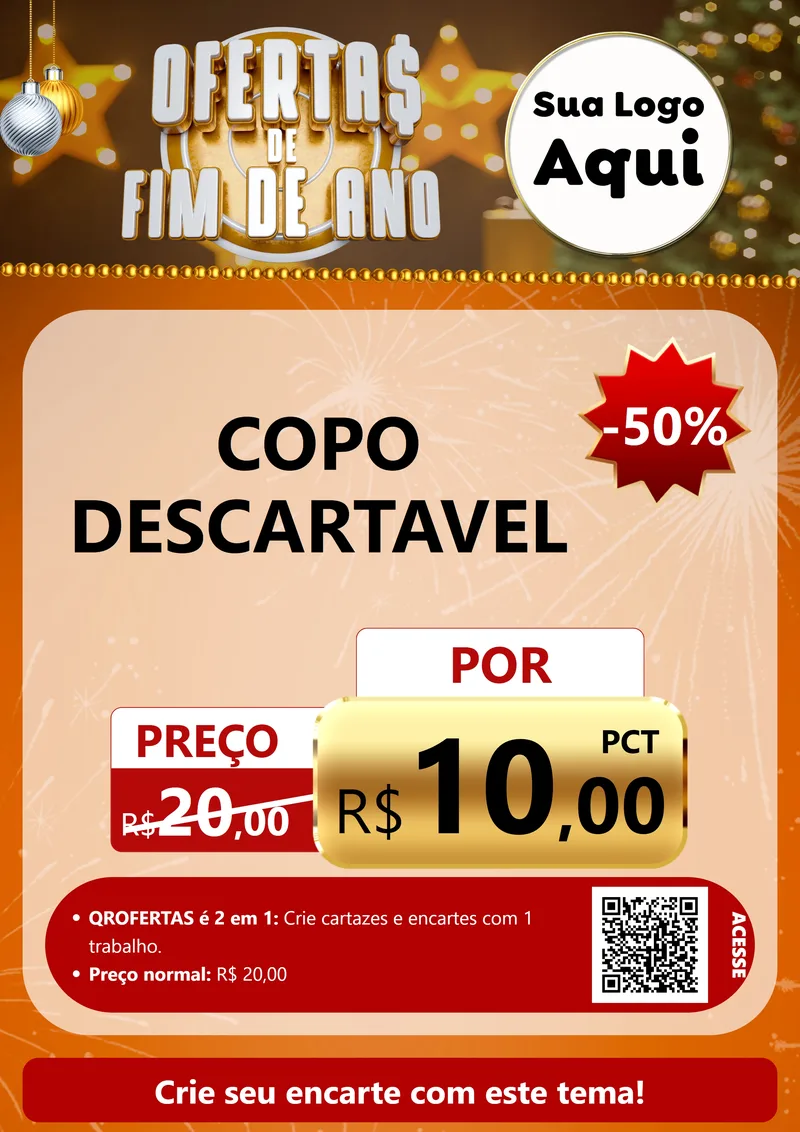 Modelo de Cartaz para Cartaz A4 Vertical com o tema Ofertas de Fim de Ano para Embalagens