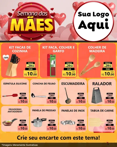 Modelo de Rede Social para Feed Instagram com o tema Semana das Mães para Utilidades Domésticas