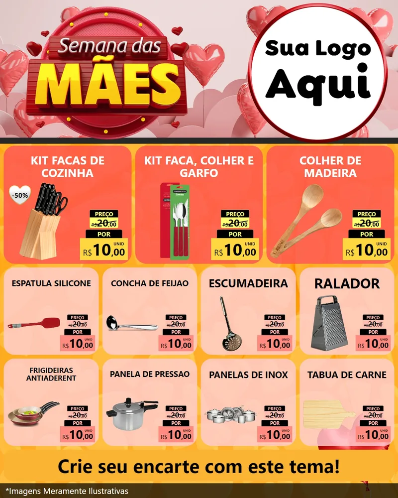 Modelo de Rede Social para Feed Instagram com o tema Semana das Mães para Utilidades Domésticas