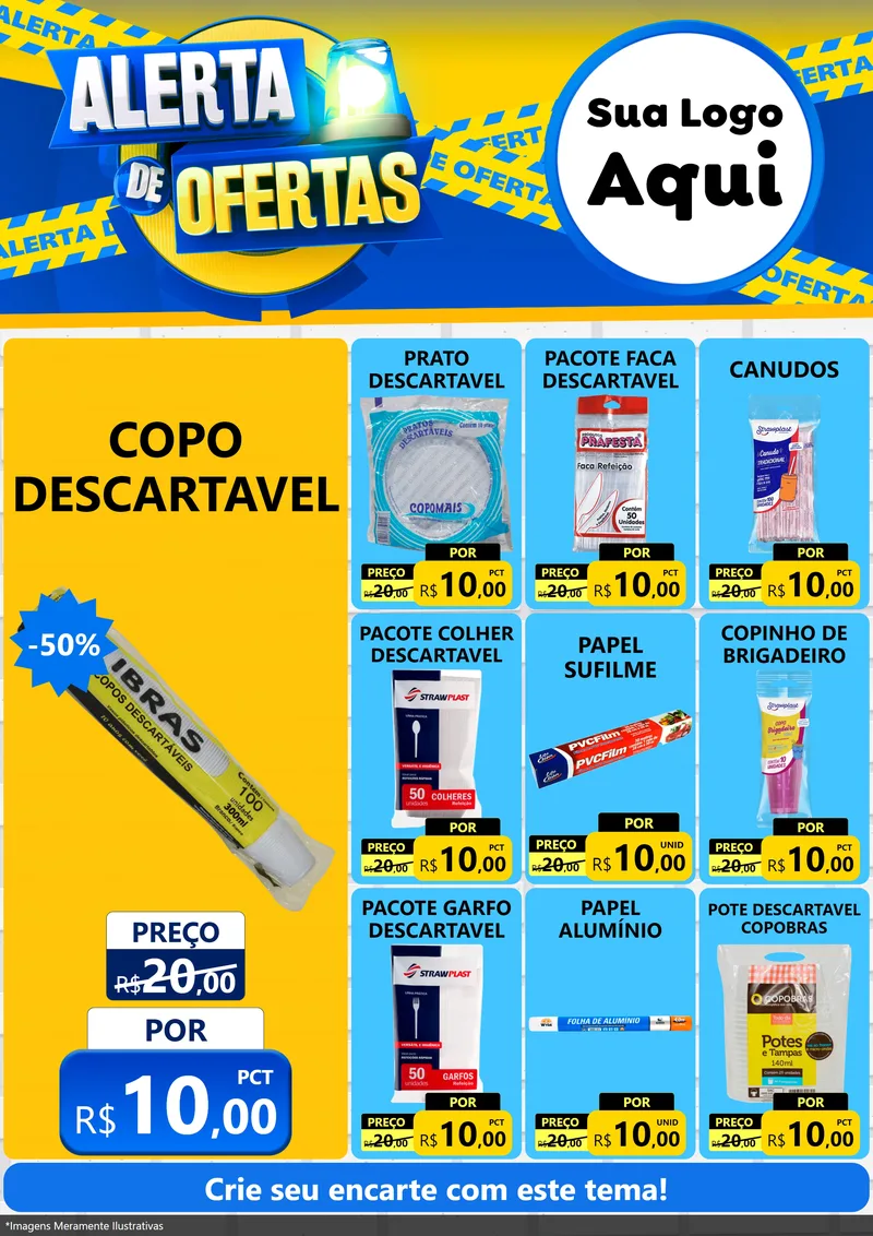 Modelo de Encarte para Encarte A4 Vertical com o tema Alerta de Ofertas para Embalagens