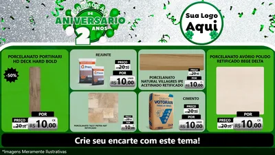 Modelo de TV para TV Horizontal com o tema Promoção de Aniversário - 2 Anos para Pisos e revestimentos