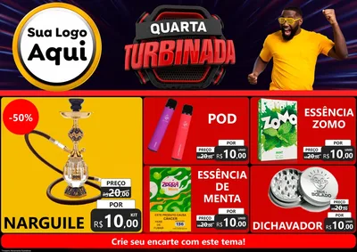 Modelo de Encarte para Encarte A4 Horizontal com o tema Quarta Turbinada para Tabacaria