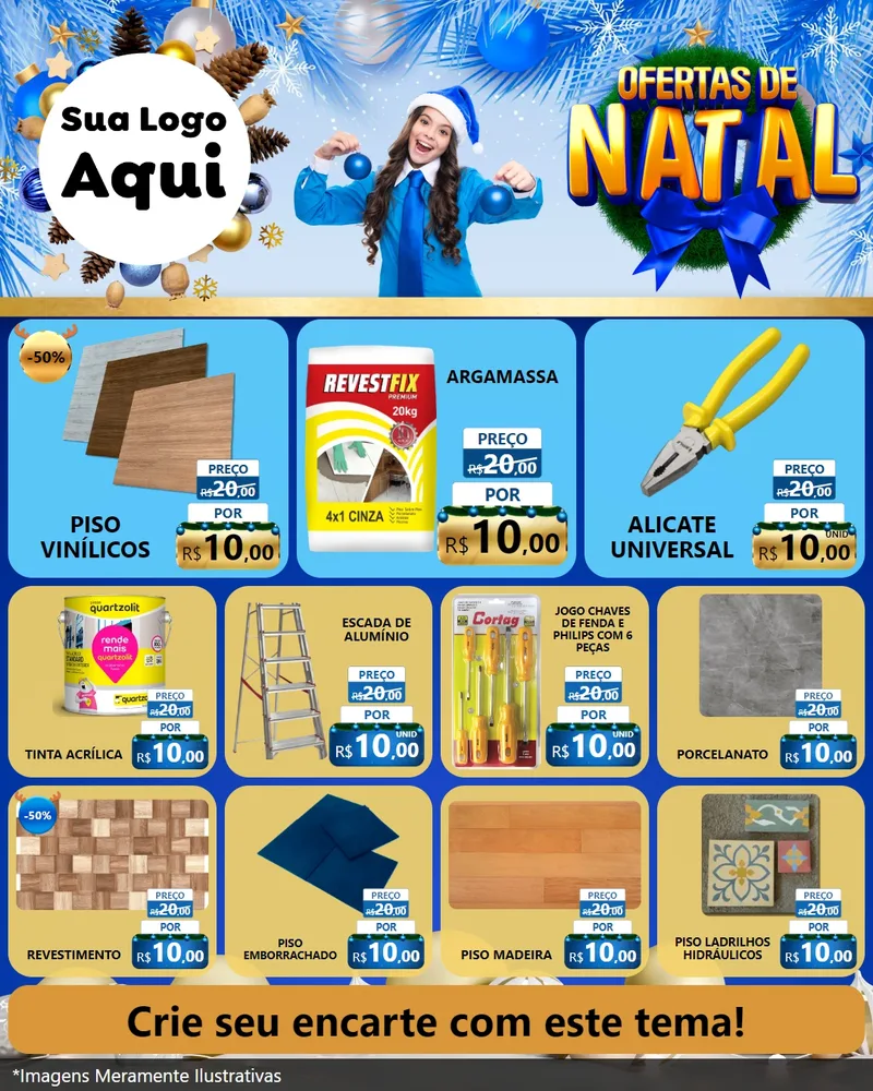 Modelo de Rede Social para Feed Instagram com o tema Ofertas de Natal para Material para Construção