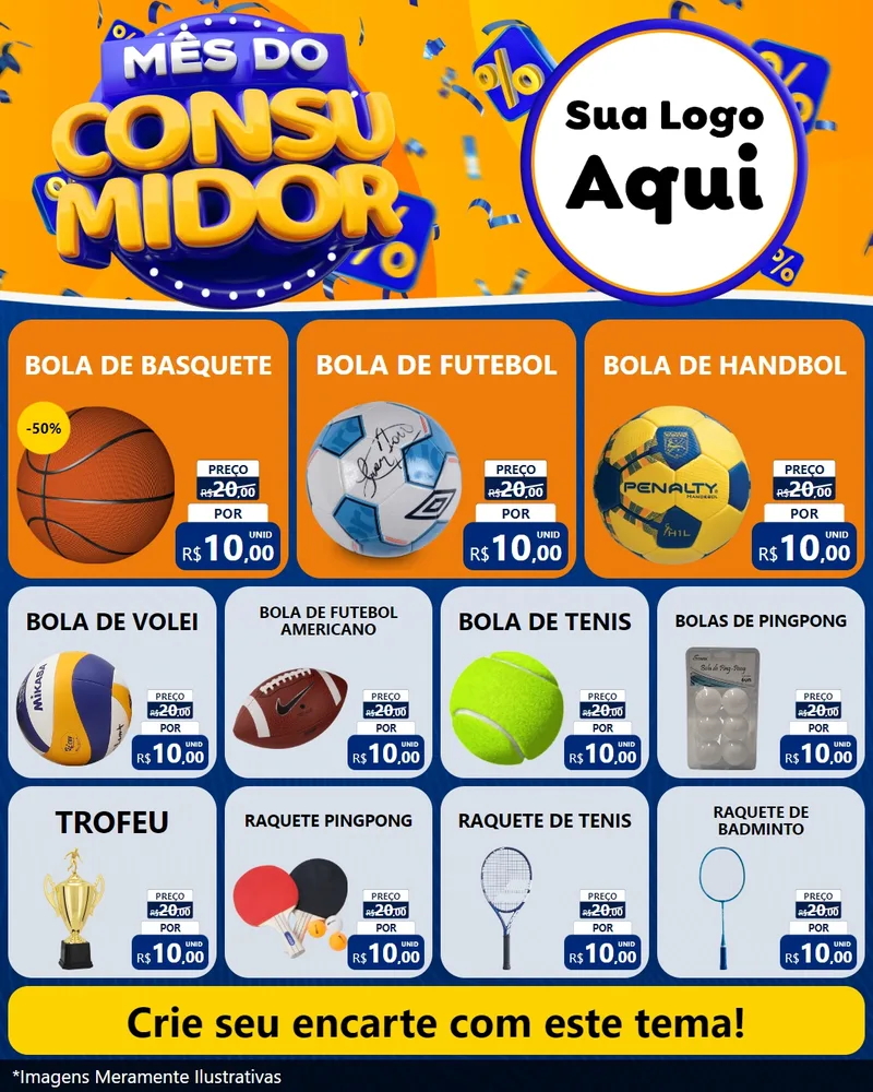 Modelo de Rede Social para Feed Instagram com o tema Mês do Consumidor para Artigos Esportivos