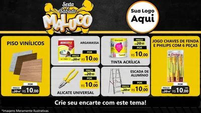 Modelo de TV para TV Horizontal com o tema Sexta e Sábado Maluco para Material para Construção