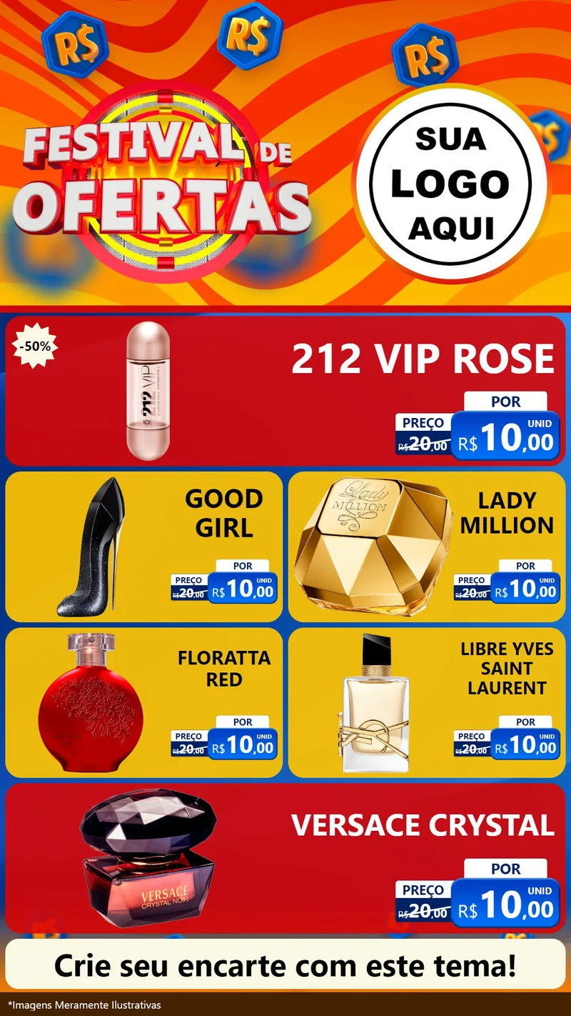 Modelo de TV para TV Vertical com o tema Festival de Ofertas para Perfumes