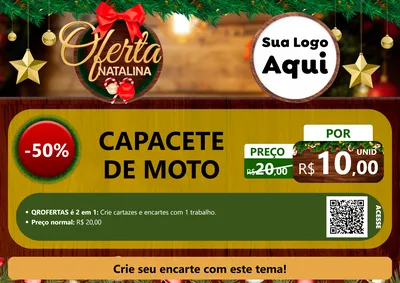 Modelo de Cartaz para Cartaz A4 Horizontal com o tema Ofertas Natalina para Moto peças
