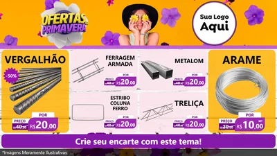 Modelo de TV para TV Horizontal com o tema Ofertas Da Primavera para Ferragens