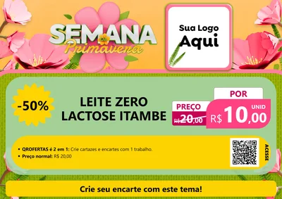 Modelo de Cartaz para Cartaz A4 Horizontal com o tema Semana da Primavera para Frios e Laticínios