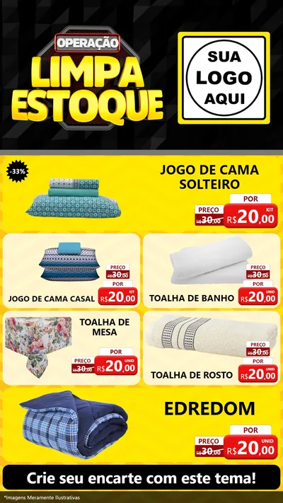 Modelo de TV para TV Vertical com o tema Operação Limpa Estoque para Cama, Mesa e Banho
