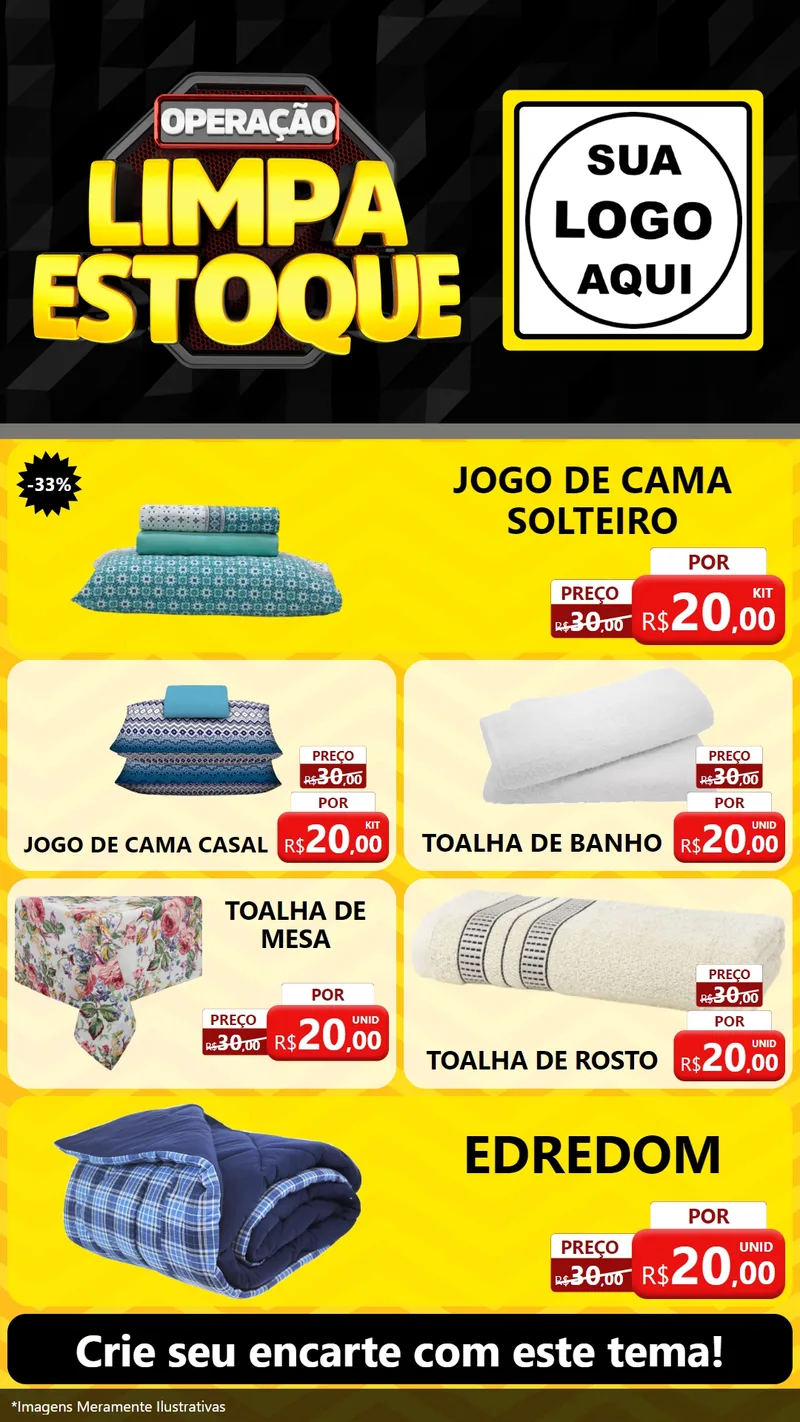 Modelo de TV para TV Vertical com o tema Operação Limpa Estoque para Cama, Mesa e Banho