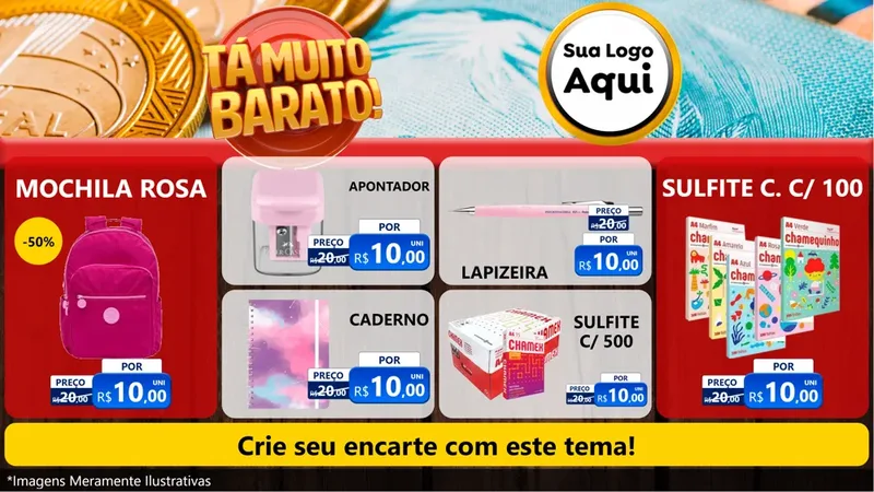 Modelo de TV para TV Horizontal com o tema Está Muito Barato para Papelaria