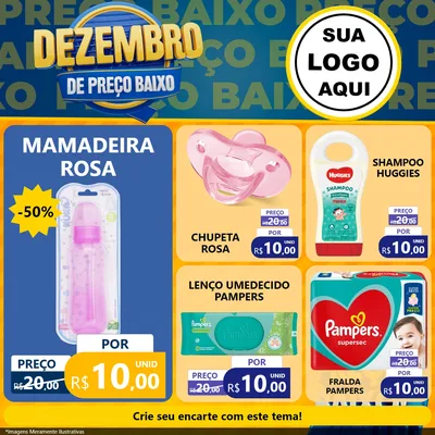 Modelo de Rede Social para Feed Facebook com o tema Dezembro de Preço Baixo para Bebês