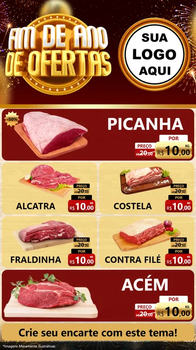 Modelo de TV para TV Vertical com o tema Fim de Ano de Ofertas para Açougue
