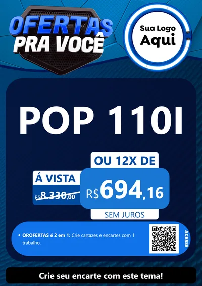 Modelo de Cartaz para Cartaz A4 Vertical com o tema Ofertas Para Você - Auto e Motopeças para Concessionaria de Motos