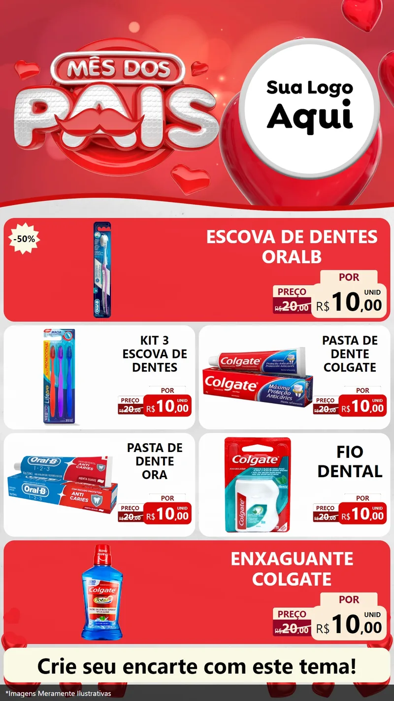 Modelo de TV para TV Vertical com o tema Mês dos Pais para Higiene Pessoal