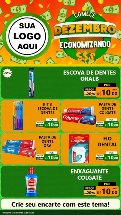 Modelo de TV para TV Vertical com o tema Comece Dezembro Economizando para Higiene Pessoal
