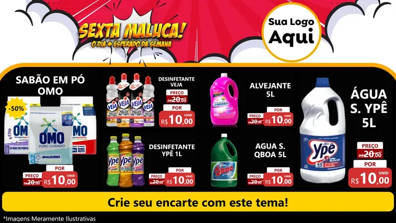 Modelo de TV para TV Horizontal com o tema Sexta Maluca! para Produtos de Limpeza