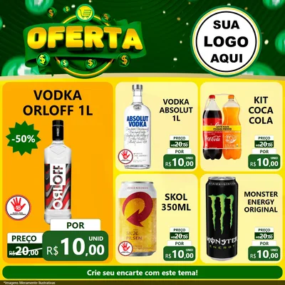 Modelo de Rede Social para Feed Facebook com o tema Oferta para Distribuidora de bebidas
