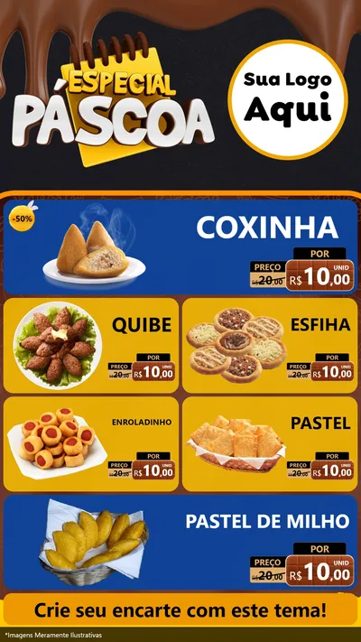 Modelo de TV para TV Vertical com o tema Especial Páscoa para Salgadaria