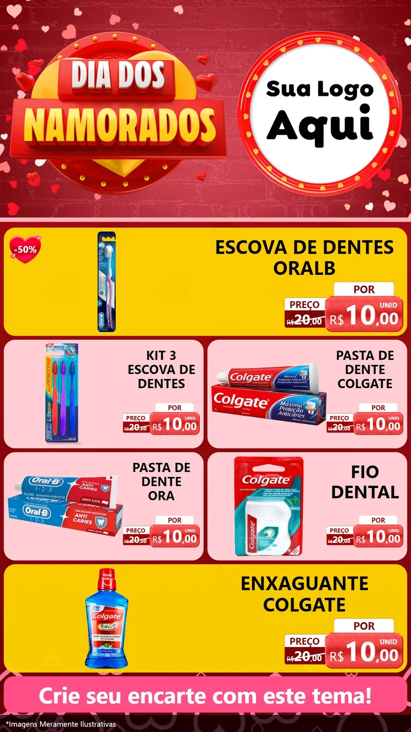 Modelo de TV para TV Vertical com o tema Dia Dos Namorados para Higiene Pessoal