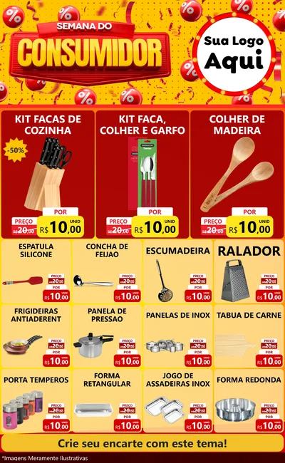 Modelo de Encarte para Encarte Grande com o tema Semana do Consumidor para Utilidades Domésticas