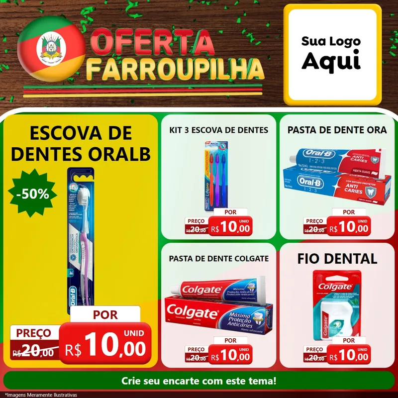 Modelo de Rede Social para Feed Facebook com o tema Oferta Farroupilha para Higiene Pessoal