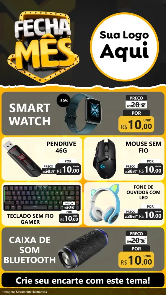 Modelo de TV para TV Vertical com o tema Fecha Mês para Informática
