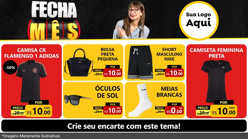Modelo de TV para TV Horizontal com o tema Fecha Mês para Roupas e acessórios