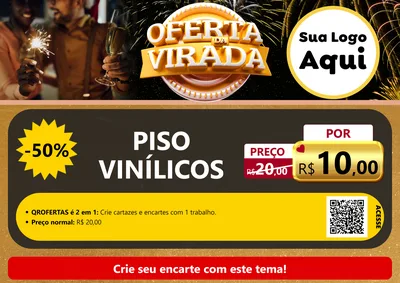 Modelo de Cartaz para Cartaz A4 Horizontal com o tema Oferta da Virada para Material para Construção