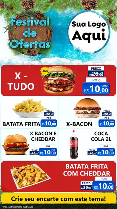 Modelo de TV para TV Vertical com o tema Festival de Ofertas - Inverno para Hamburgueria