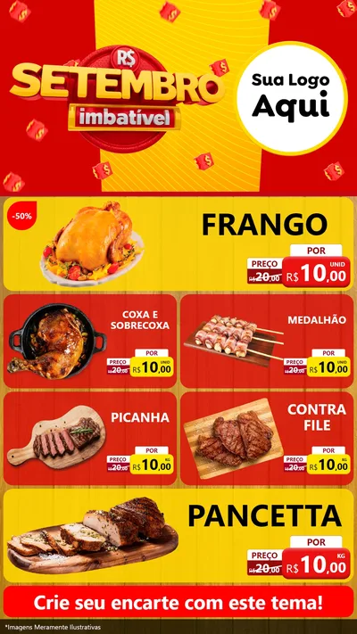 Modelo de TV para TV Vertical com o tema Setembro Imbatível para Assados