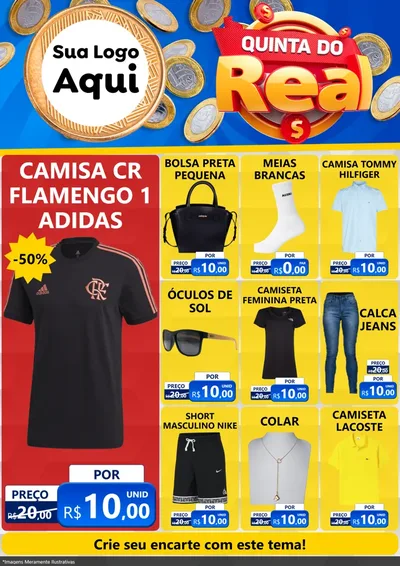 Modelo de Encarte para Encarte A4 Vertical com o tema Quinta do Real para Roupas e acessórios