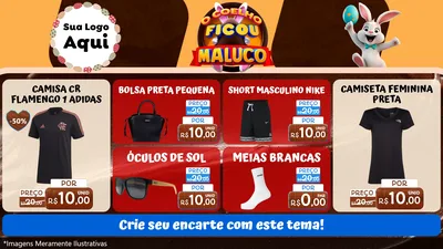 Modelo de TV para TV Horizontal com o tema O Coelho Ficou Maluco - Páscoa para Roupas e acessórios