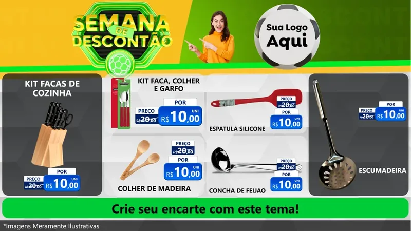 Modelo de TV para TV Horizontal com o tema Semana de Descontão - Copa para Utilidades Domésticas