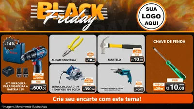 Modelo de TV para TV Horizontal com o tema Black Friday para Maquinas e Ferramentas