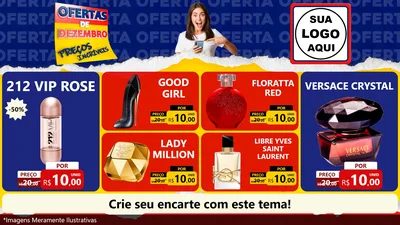 Modelo de TV para TV Horizontal com o tema Ofertas de Dezembro - Preços Incríveis para Perfumes
