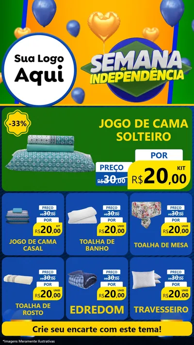 Modelo de Rede Social para Stories com o tema Semana da Independência para Cama, Mesa e Banho