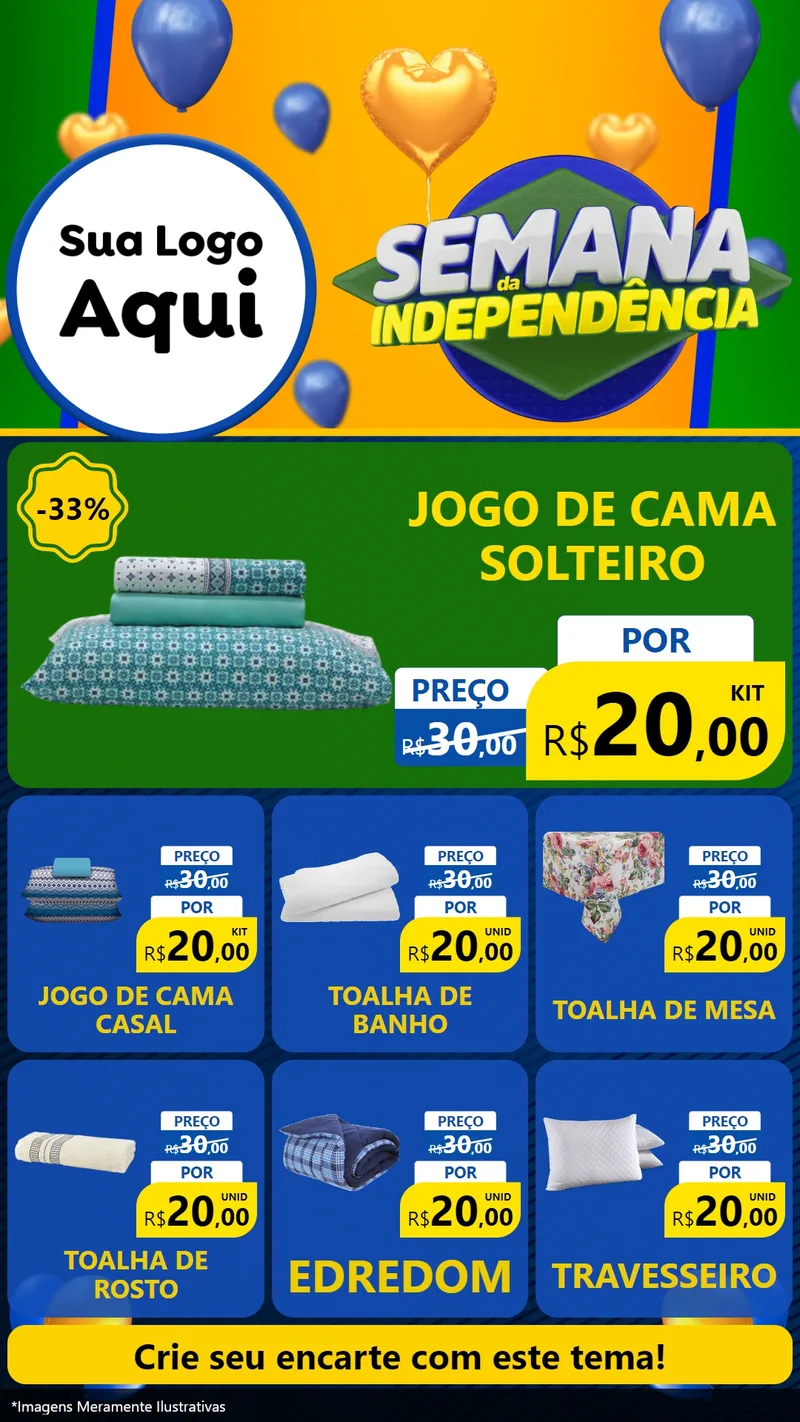 Modelo de Rede Social para Stories com o tema Semana da Independência para Cama, Mesa e Banho