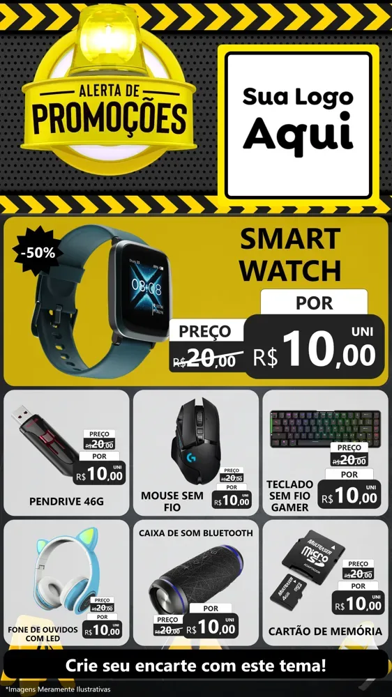 Modelo de Rede Social para Stories com o tema Alerta de Promoções para Informática