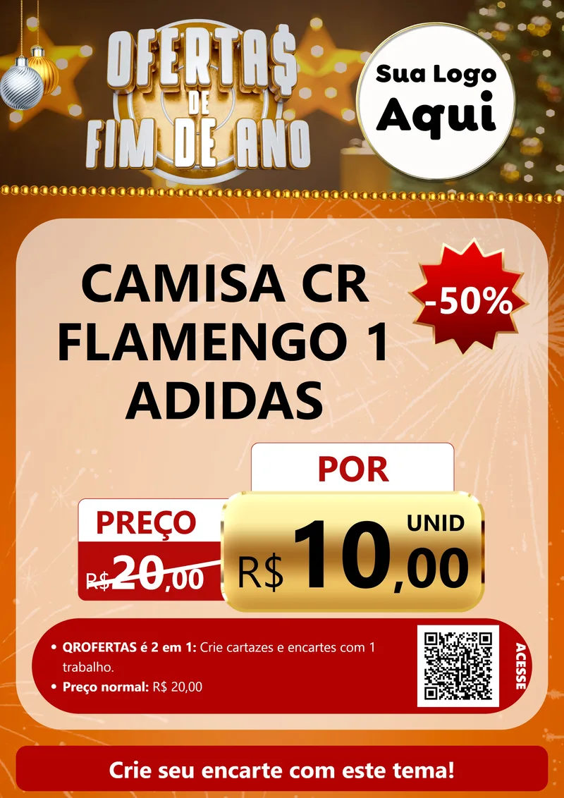 Modelo de Cartaz para Cartaz A4 Vertical com o tema Ofertas de Fim de Ano para Roupas e acessórios