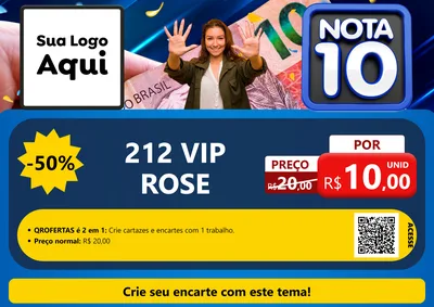 Modelo de Cartaz para Cartaz A4 Horizontal com o tema Nota 10 para Perfumes