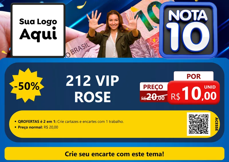 Modelo de Cartaz para Cartaz A4 Horizontal com o tema Nota 10 para Perfumes