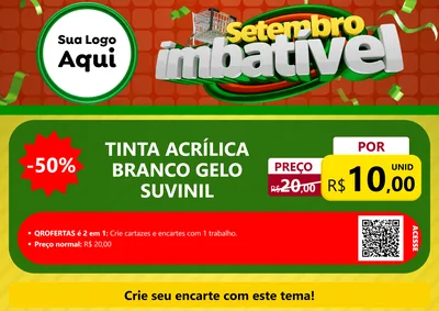 Modelo de Cartaz para Cartaz A4 Horizontal com o tema Setembro Imbatível para Tintas e Ferramentas